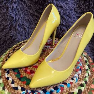 Vibrant Yellow Patent Leather Stiletto Heels